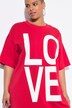 Camiseta, oversize, LOVE, media manga