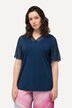 T-skjorte, chiffonpanel, V-hals, chiffon-halvermer