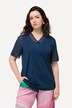T-skjorte, chiffonpanel, V-hals, chiffon-halvermer