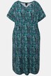 Jersey-midikjole, oversized, V-hals, korte ermer
