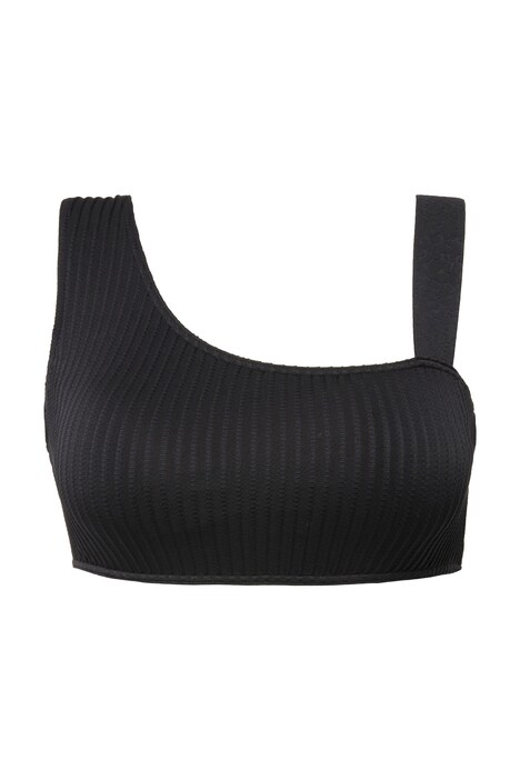 Bikiny top, na jedno rameno, vyjímatelné měkké košíčky, pruhovaná struktura