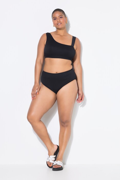 Bikini-Top, OneShoulder, Softcups, Streifenstruktur