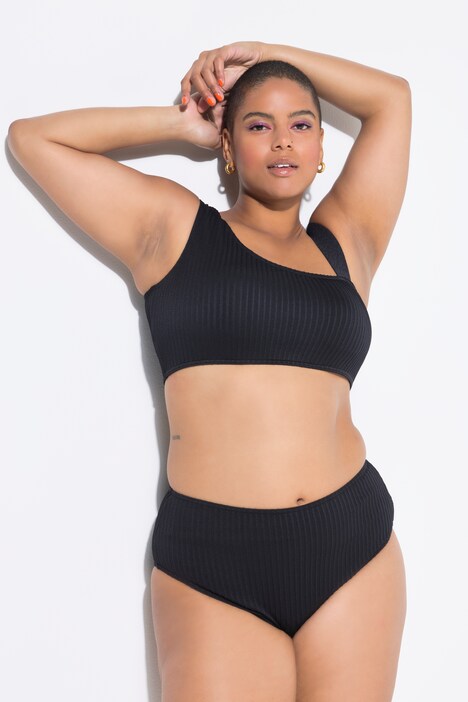 Bikini-Top, OneShoulder, Softcups, Streifenstruktur