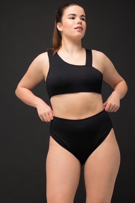 Bikinislip, high waist shape, structuurstrepen
