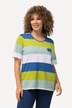T-shirt à col rond et manches courtes. Broderie cœur et rayures.