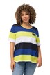 Tričko, pruhy, výšivka, kulatý výstřih, krátké rukávy
