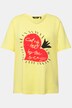 Camiseta, corazón, escote en V, clásica, media manga