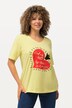 Camiseta, corazón, escote en V, clásica, media manga