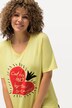 Camiseta, corazón, escote en V, clásica, media manga