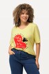 Camiseta, corazón, escote en V, clásica, media manga