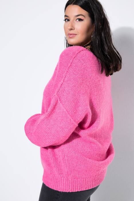 Pull oversized, col V, manches longues et amples