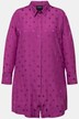Lang bluse, jacquardpunkter, skjortekrage, lange ermer