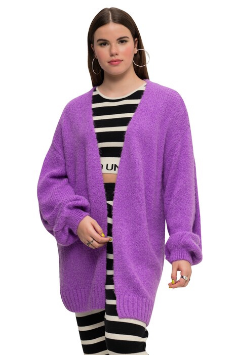Dlouhý rozepínací svetr, oversize, otevřený střih, dlouhé rukávy