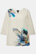 Blusa, flores, sobredimensionada, cuello en V, manga acampanada 3/4