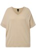 Úpletové tričko, mix tencelu a hedvábí, výstřih do V, krátké rukávy