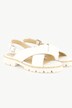 Leren sandalen, gekruiste bandjes, wijdte H