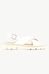 Leren sandalen, gekruiste bandjes, wijdte H