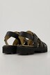 Leren sandalen, gevlochten look, wijdte H