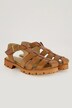 Læder-sandaletter, flettet look, bredde H