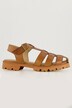 Læder-sandaletter, flettet look, bredde H