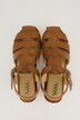 Læder-sandaletter, flettet look, bredde H