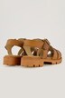 Læder-sandaletter, flettet look, bredde H