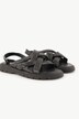 Leren sandalen, metallic look, wijdte H