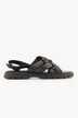 Leren sandalen, metallic look, wijdte H