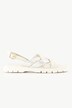 Leren sandalen, metallic look, wijdte H