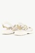 Leren sandalen, metallic look, wijdte H