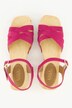 Sandalettes type sabots en cuir avec rivets, semelle en bois et talon bottier