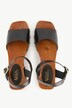 Sandalias de piel estilo zueco, remaches, suela de madera, tacón de bloque