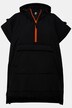 Poncho-vest med hætte, farvet lynlås og kængurutaske, unisex