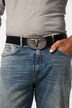 Ceinture en cuir véritable, boucle en métal avec crâne de buffle, longueur max. 170 cm