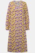 Maxi-jurk, A-lijn, all-over print, V-hals, knoopsluiting