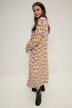 Maxi-jurk, A-lijn, all-over print, V-hals, knoopsluiting