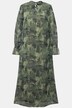 Maxikjole, A-form, chiffon, allover-print, flæsekrave, lange ærmer