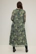 Maxikjole, A-form, chiffon, allover-print, flæsekrave, lange ærmer