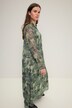 Maxikjole, A-form, chiffon, allover-print, flæsekrave, lange ærmer