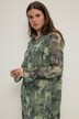 Maxikjole, A-form, chiffon, allover-print, flæsekrave, lange ærmer