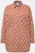 Oversize-skjorte med allover-print, skjortekrave og lange ærmer, unisex