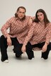 Oversize-skjorte med allover-print, skjortekrave og lange ærmer, unisex