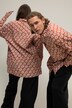 Oversize-skjorte med allover-print, skjortekrave og lange ærmer, unisex