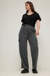 Pantalon cargo à coupe large et droite, poches cargo et taille élastique