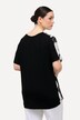 T-skjorte, blomstret, oversized, tunikahals, halve ermer