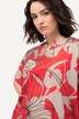 T-shirt, blomster, oversized, tunika-udskæring, korte ærmer