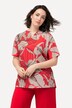 T-shirt, blomster, oversized, tunika-udskæring, korte ærmer