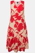 Midi-jurk, bloemen, A-lijn, V-hals, mouwloos