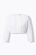 Dirndl blouse, elastisch kant, ronde hals, 3/4-mouw