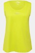 Top, algodón Pima, slim, cuello redondo, abalorios, sin mangas
